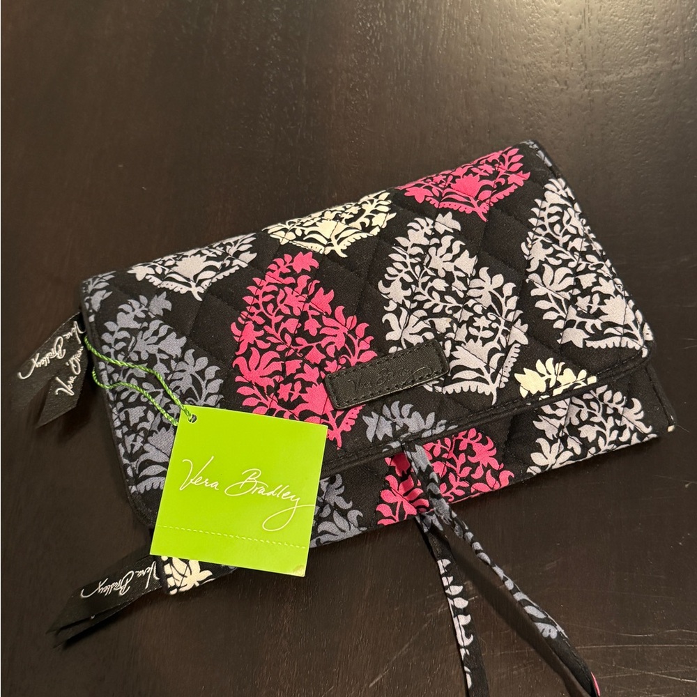 Vera Bradley Pink & Black Jewelry Roll